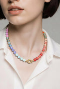 Glass Mixed Necklace Natural Stone Semi-Precious