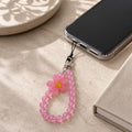 Phone Lanyard Wrist Strap With Resin Flower Charm