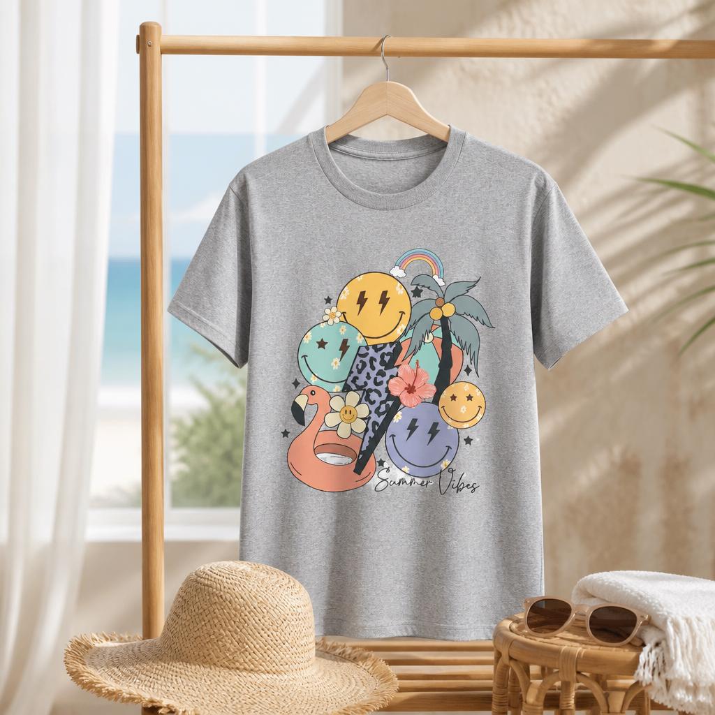 Summer T-shirt Smiley Collage