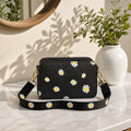 Black Daisy Mini Square Crossbody