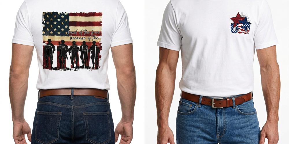 Patriotic USA Home of the Brave T-shirt