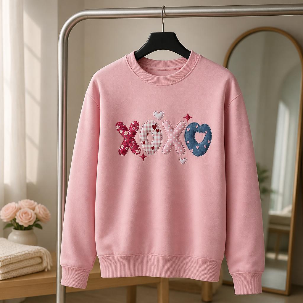 Ultra-Soft Adult Crewneck Pink Sweatshirt - Medium