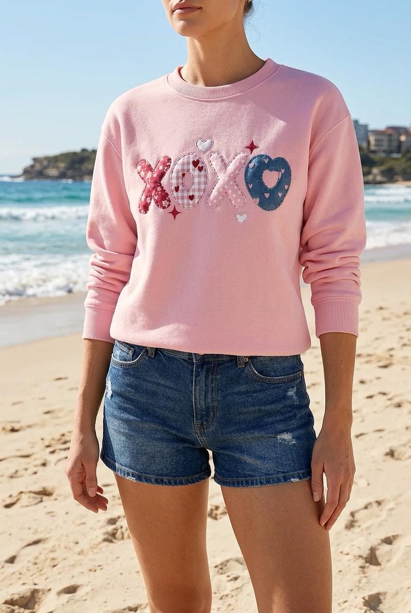 Ultra-Soft Adult Crewneck Pink Sweatshirt - Medium