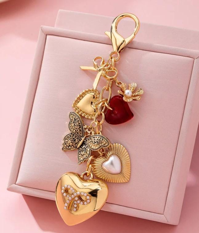 Heart Bow Butterfly Bag Charm