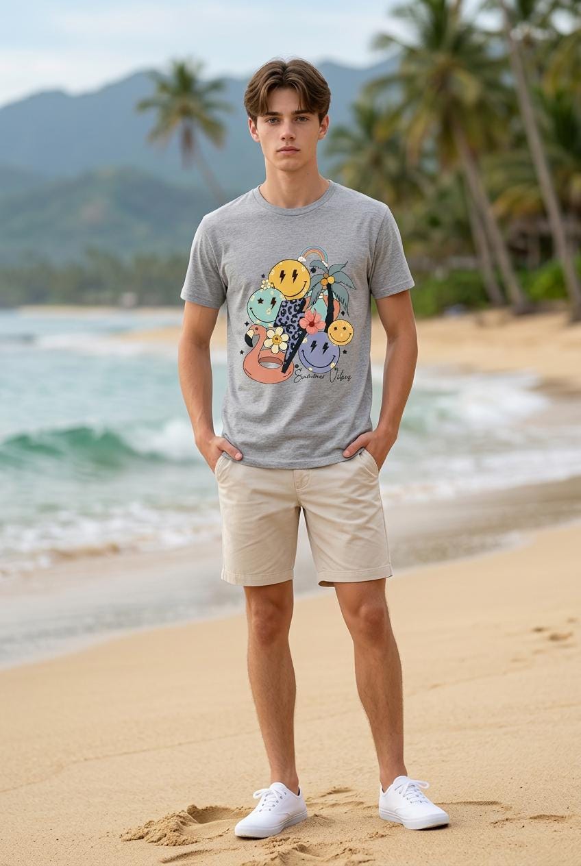 Summer T-shirt Smiley Collage