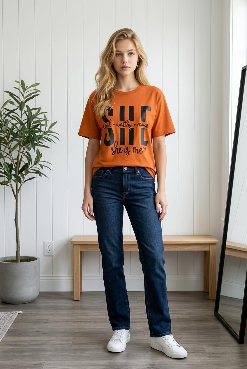 Cute Orange Graphic Tee