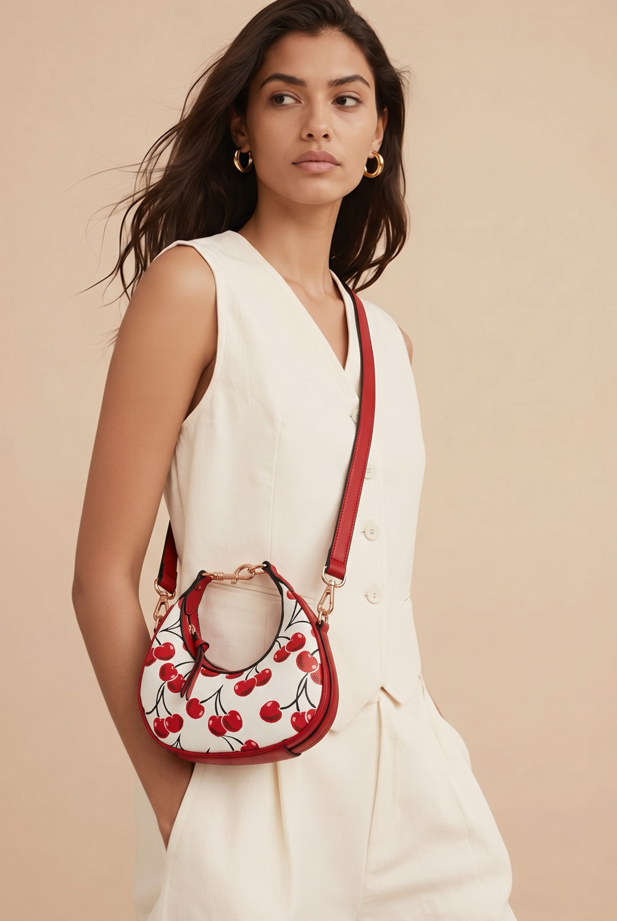 Cute Cherry Print Crossbody Bag for Women & Girls