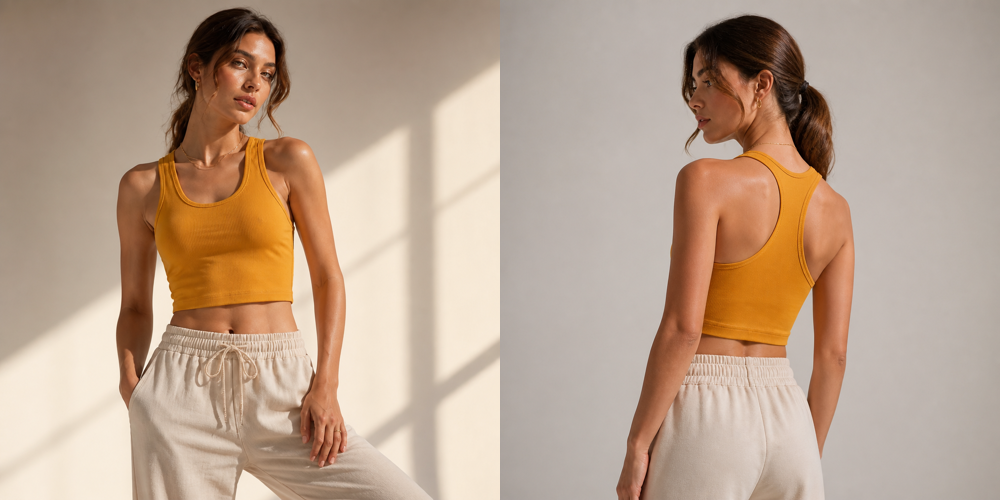 Racerback Cotton Crop Top