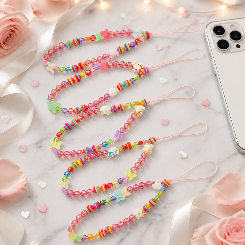 Hello Kitty Phone Charm Bead Strap