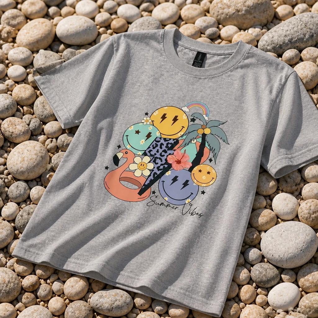 Summer T-shirt Smiley Collage