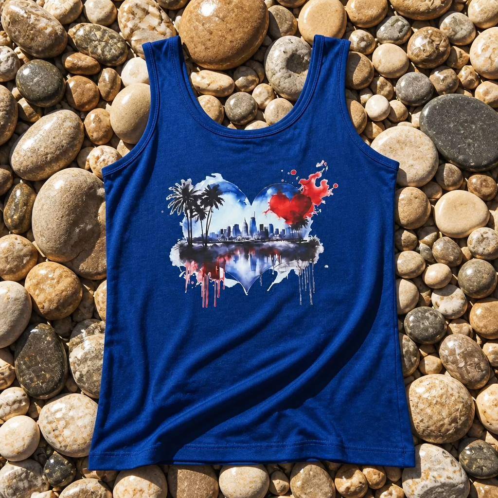 Color Drip Heart Graphic T-Shirt