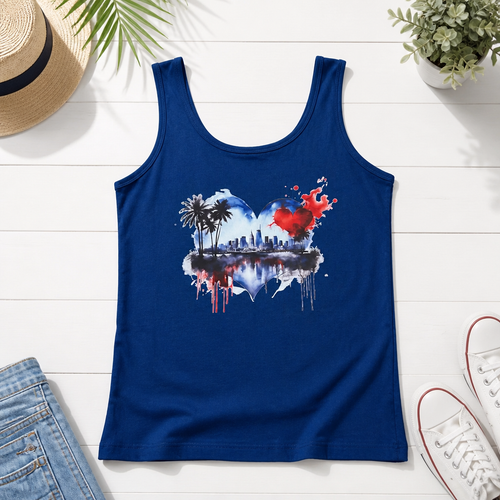 Color Drip Heart Graphic T-Shirt