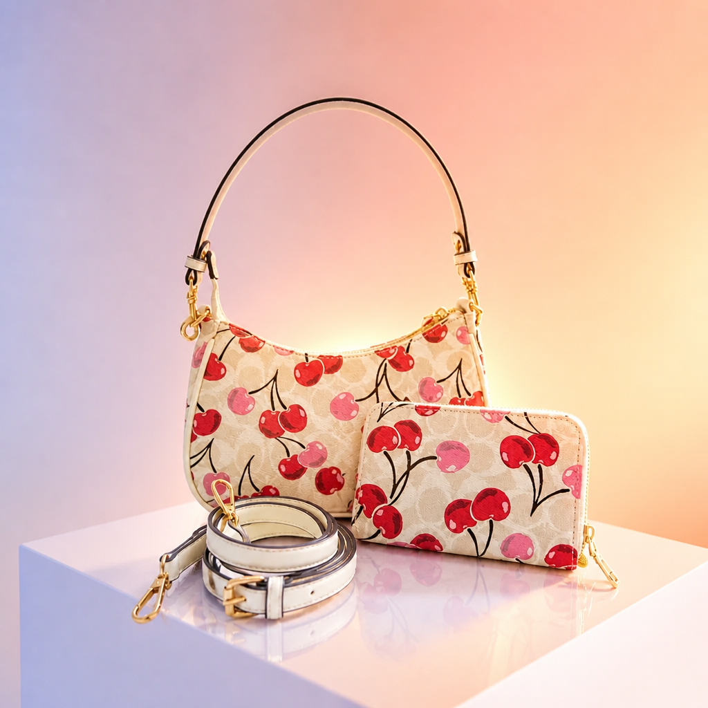 Sweet Cherry Charm Shoulder Bag