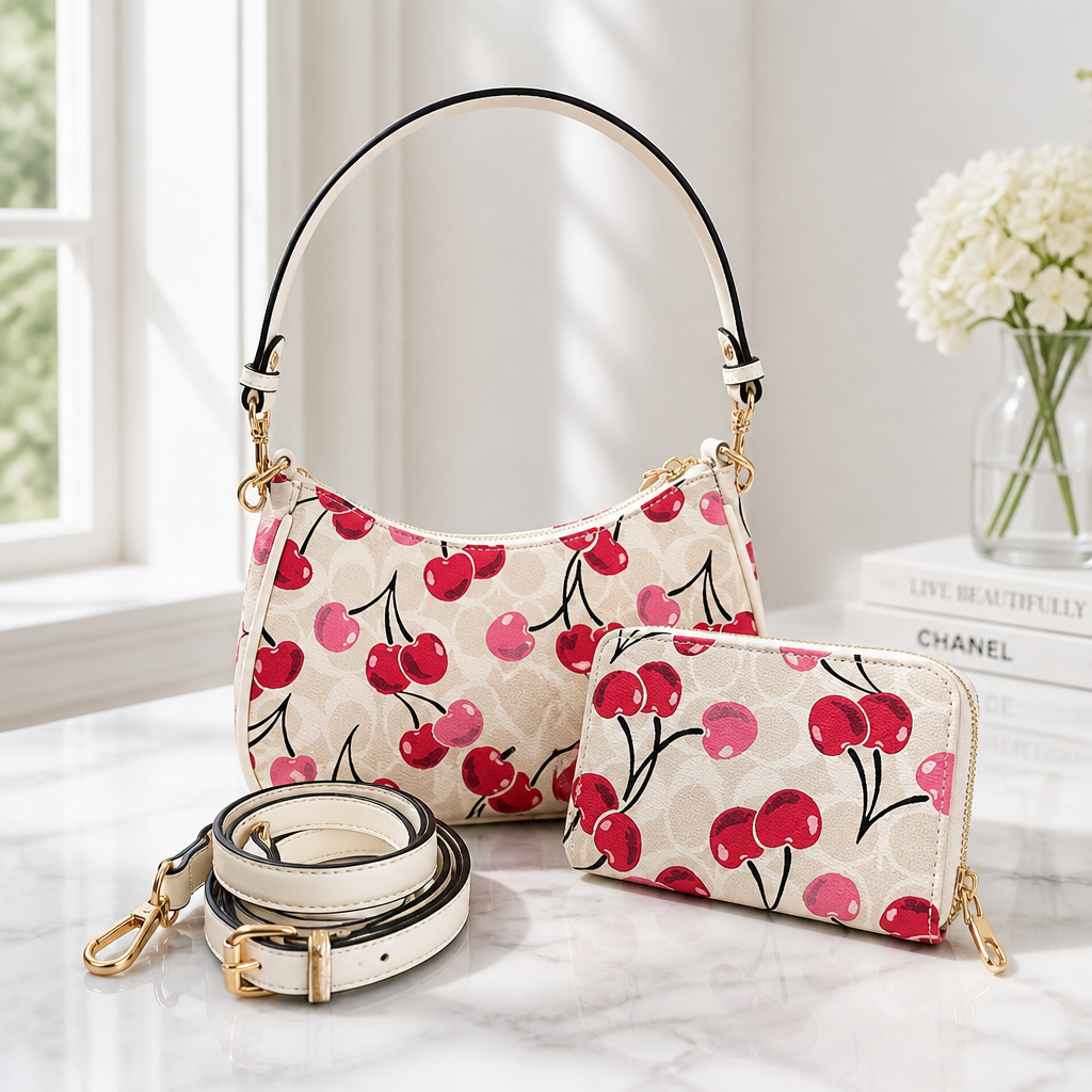 Sweet Cherry Charm Shoulder Bag