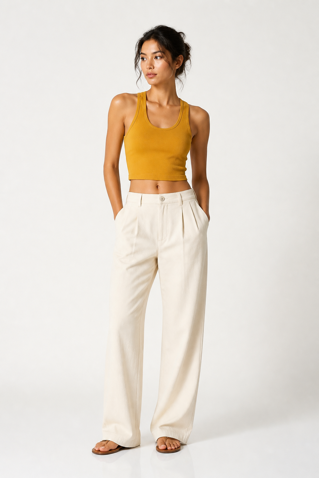 Racerback Cotton Crop Top