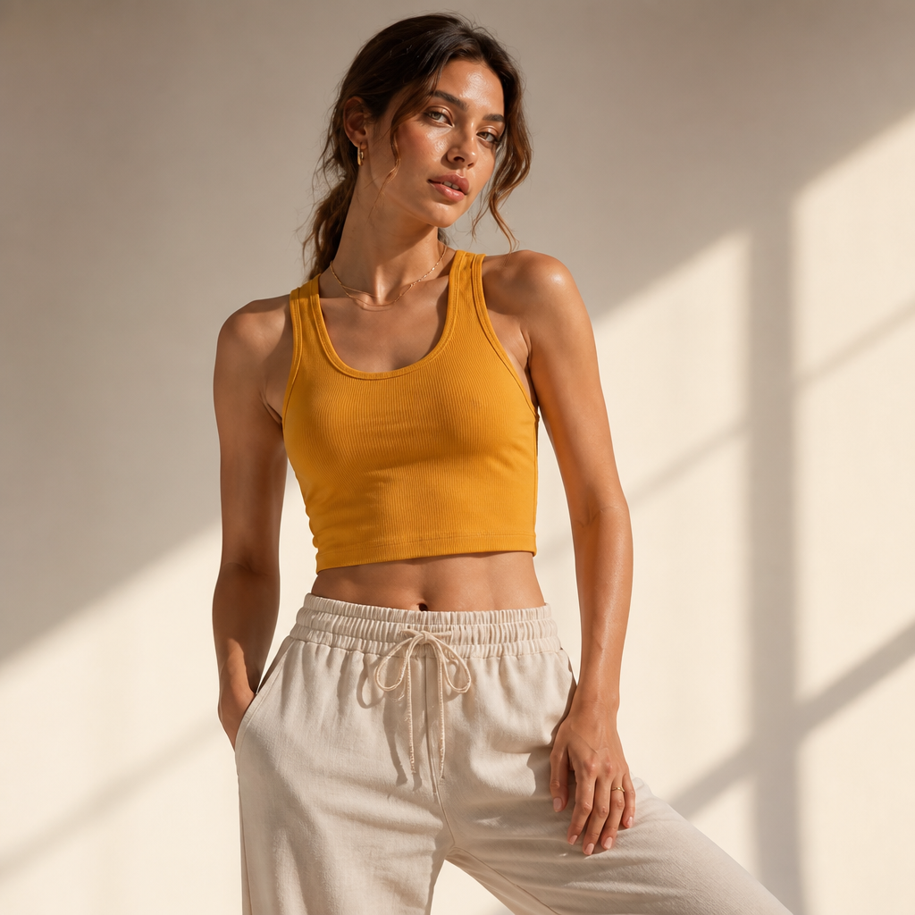 Racerback Cotton Crop Top