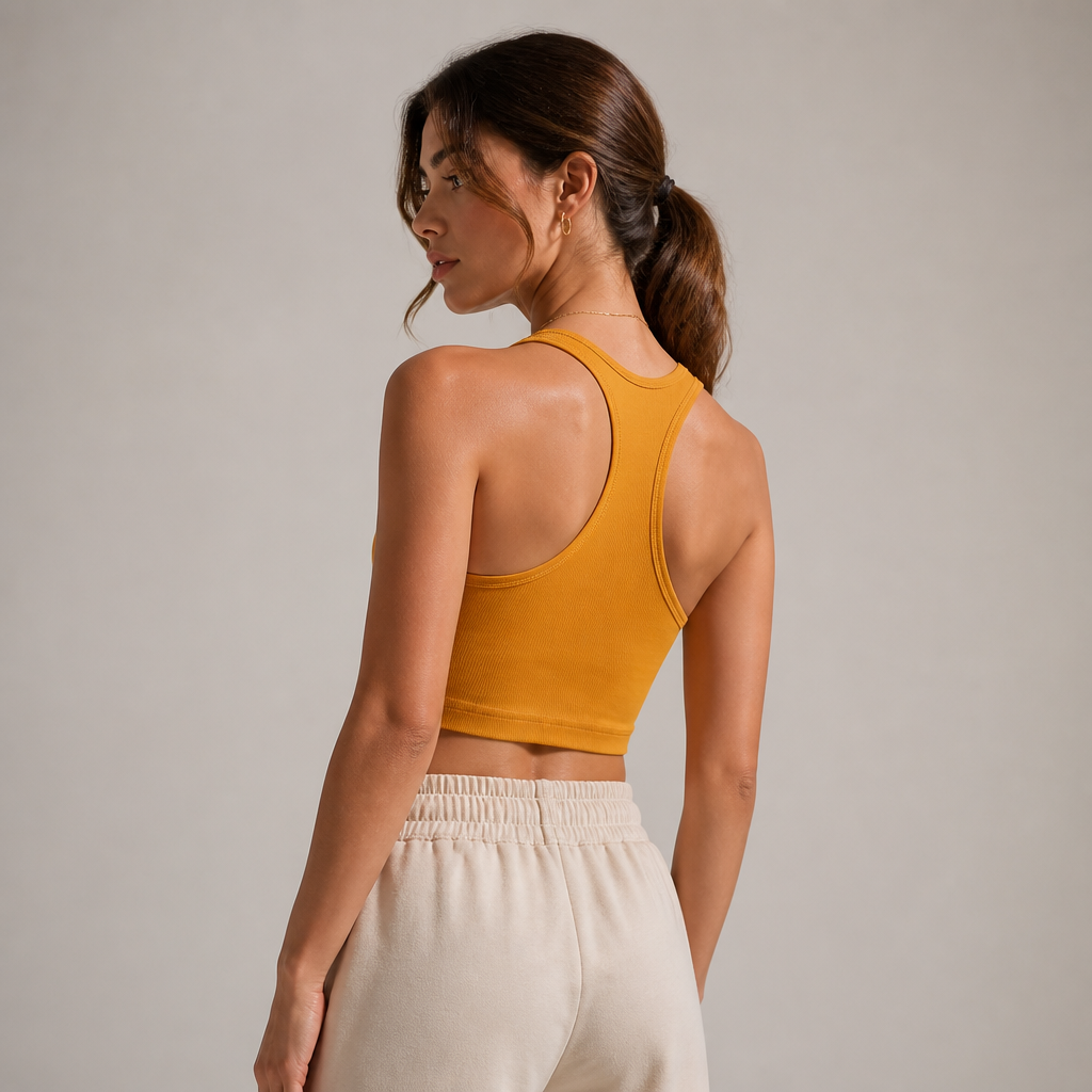 Racerback Cotton Crop Top