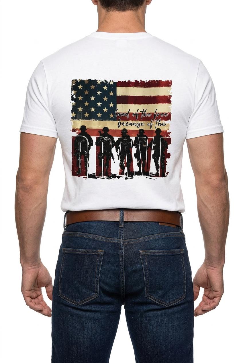 Patriotic USA Home of the Brave T-shirt